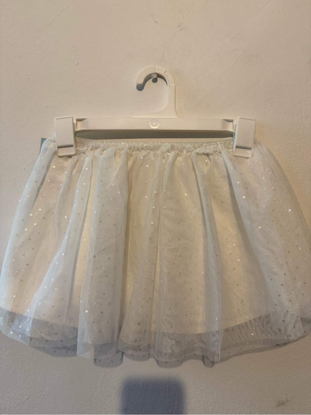 Cat & Jack Girls White Sparkle Tulle Skirt